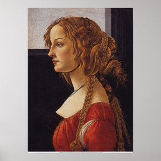 Póster Retrato de una joven mujer - Simonetta Vespucci