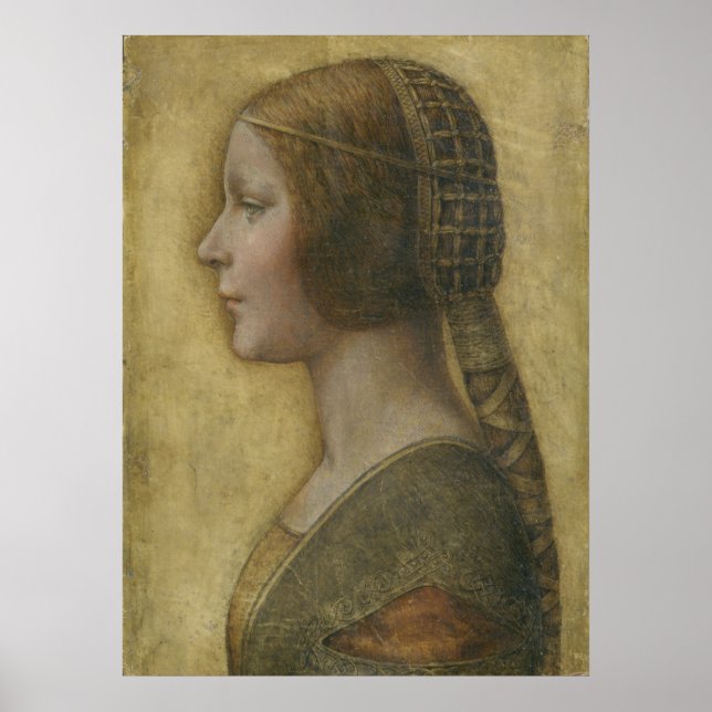 Póster Retrato de una joven novia de Leonardo da Vinci (Frente)