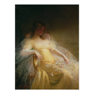 Póster Retrato de una mujer (aceite en lona)