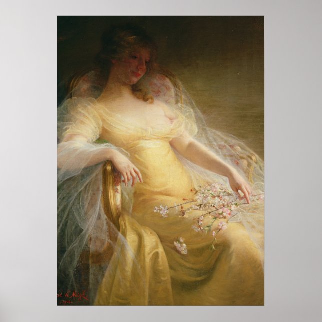 Póster Retrato de una mujer (aceite sobre lienzo) (Frente)