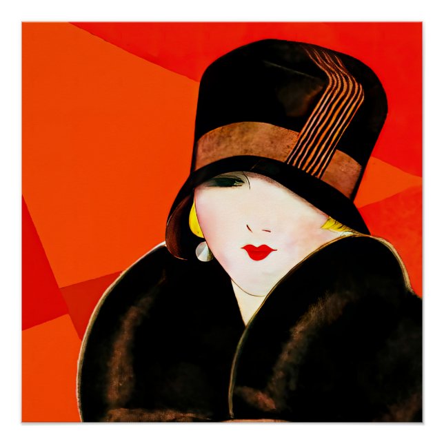 Póster Retrato de una mujer Art Decó (Anverso)