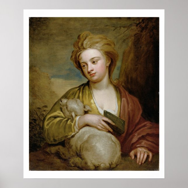 Póster Retrato de una mujer como St. Agnes, tradicionalme (Frente)