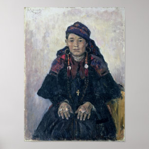 Póster Retrato de una mujer cosaca, 1909