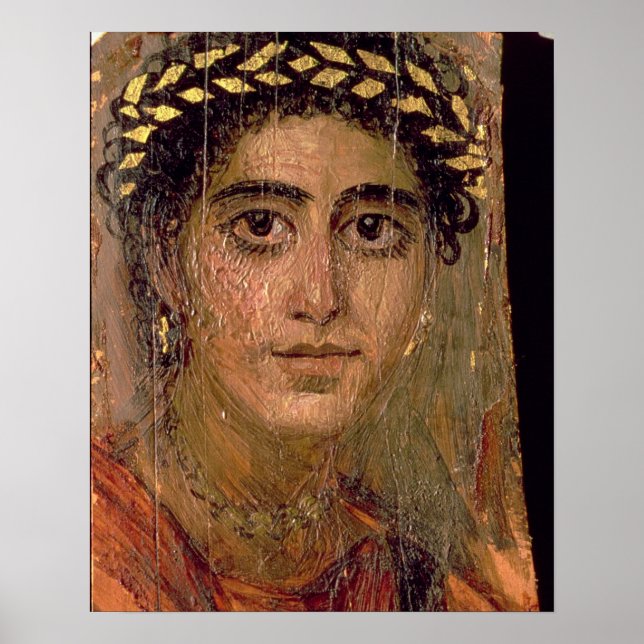 Póster Retrato de una mujer, de Fayum, Romano-Egipcio, (Frente)