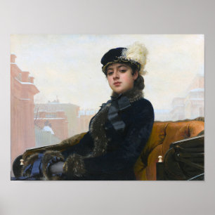 Póster Retrato de una mujer desconocida, Ivan Kramskoi