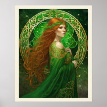 Retrato de una mujer en Shamrock Green y Gold