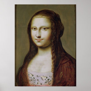 Póster Retrato de una mujer inspirada por la Mona Lisa