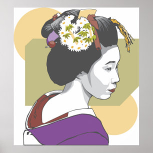 Póster Retrato de una mujer japonesa