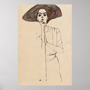 Póster Retrato de una mujer por Egon Schiele -