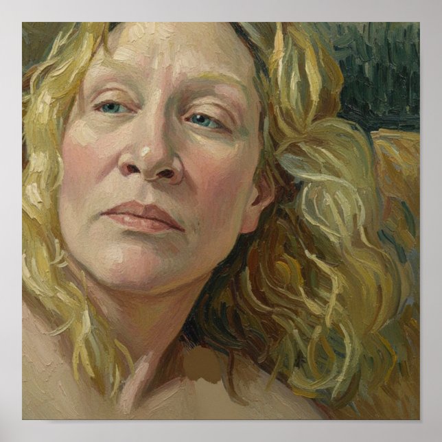 Póster Retrato de una mujer según Van Gogh (Frente)