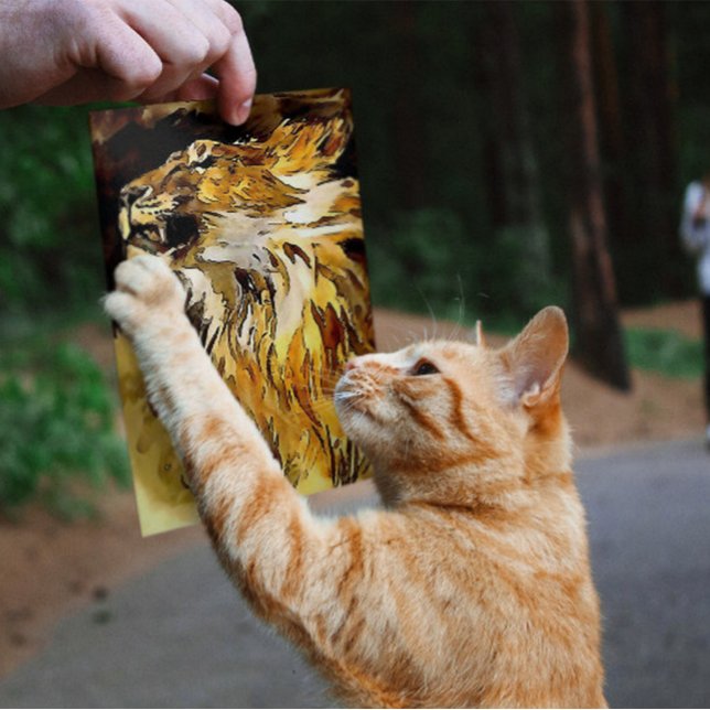 Póster Retrato De Una Pintura Acrílica De León (Subido por el creador)
