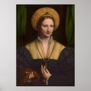Póster Retrato de una señora, 1520-1525 (aceite en el