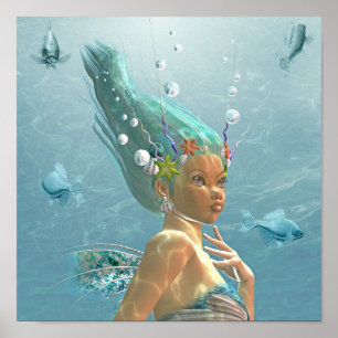 Póster retrato de una sirena
