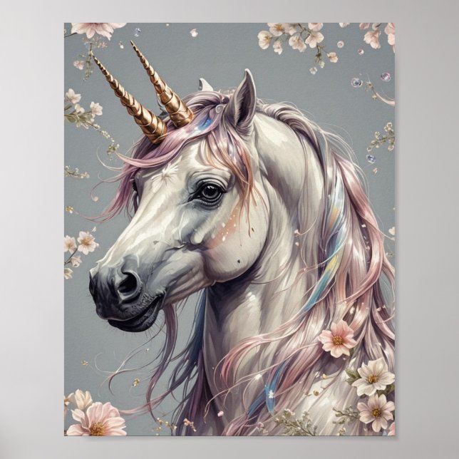 Póster Retrato de Unicornio (Frente)