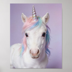 Póster Retrato de Unicornio Arcoíris Bebé – Magia para la