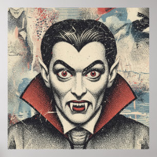 Póster Retrato de vampiro vintage