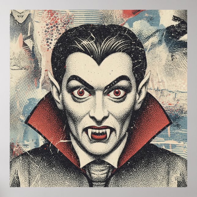 Póster Retrato de vampiro vintage (Frente)