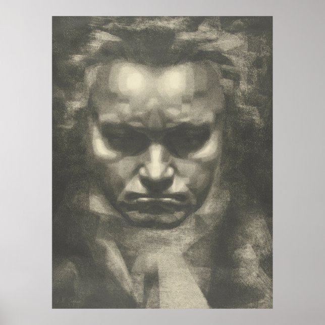 Póster Retrato de Van Beethoven (Frente)