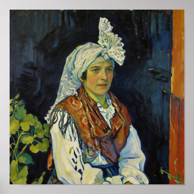 Póster Retrato de Van Gogh de campesina (Frente)