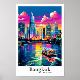 Póster Retrato de viajes de cosecha de Bangkok Tailandia
