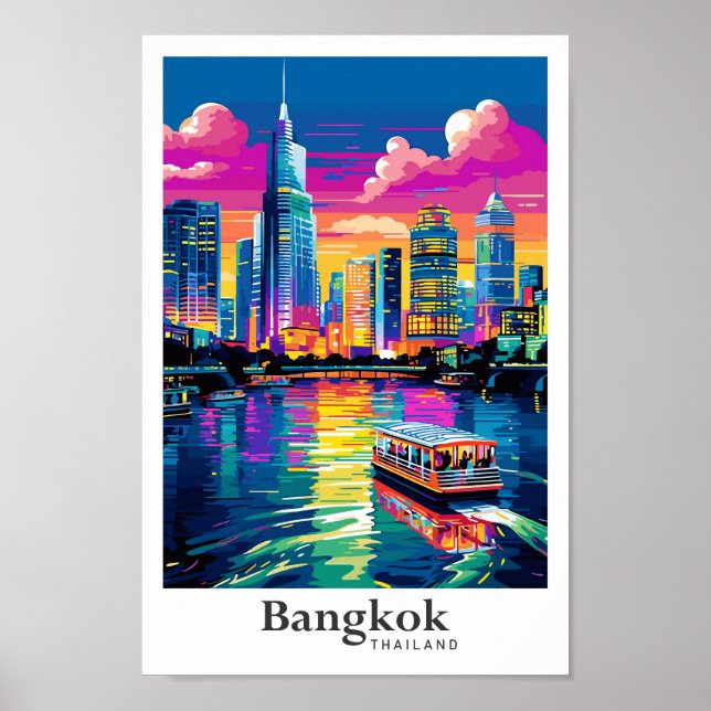 Póster Retrato de viajes de cosecha de Bangkok Tailandia (Frente)