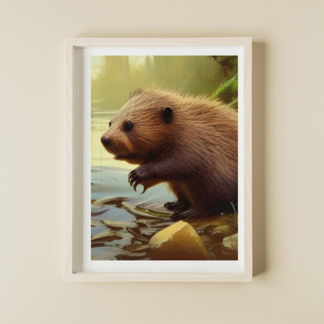 Póster Retrato de vida salvaje de Baby Beaver (Subido por el creador)
