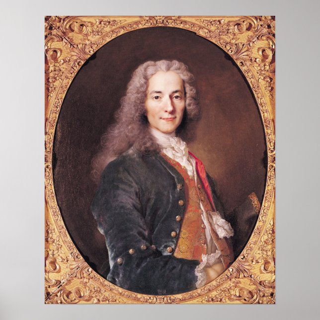 Póster Retrato de Voltaire de 23 años, 1728 (Frente)