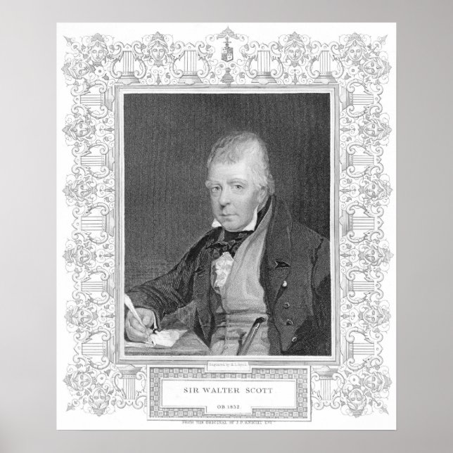 Póster Retrato de Walter Scott (Frente)