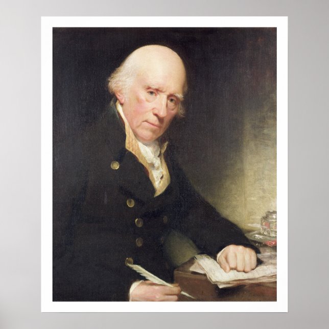 Póster Retrato de Warren Hastings (1732-1818) en su Des (Frente)