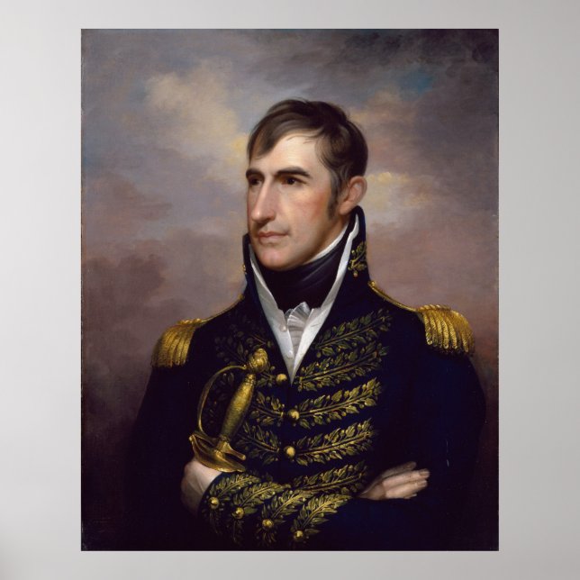 Póster Retrato de WILLIAM HENRY HARRISON de Rembrandt Pea (Frente)