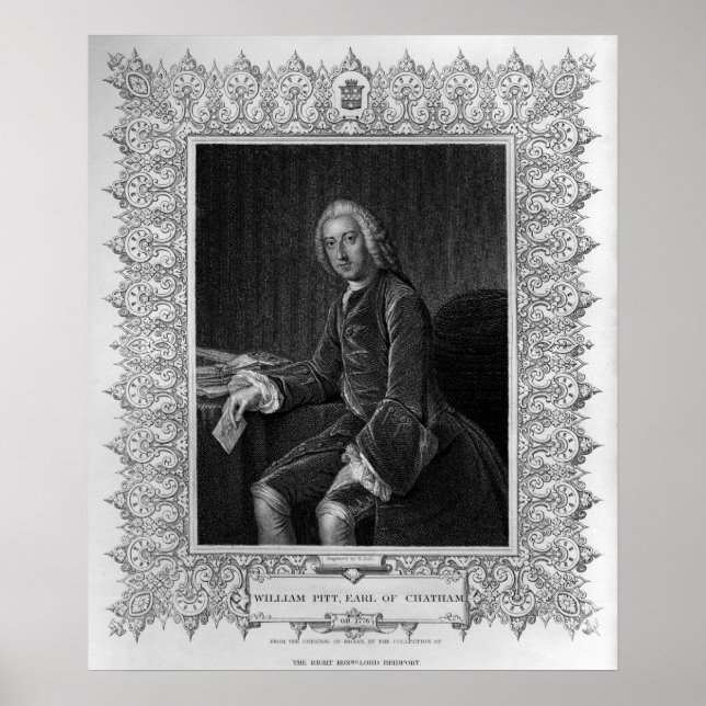 Póster Retrato de William Pitt, primer Conde de Chatham (Frente)