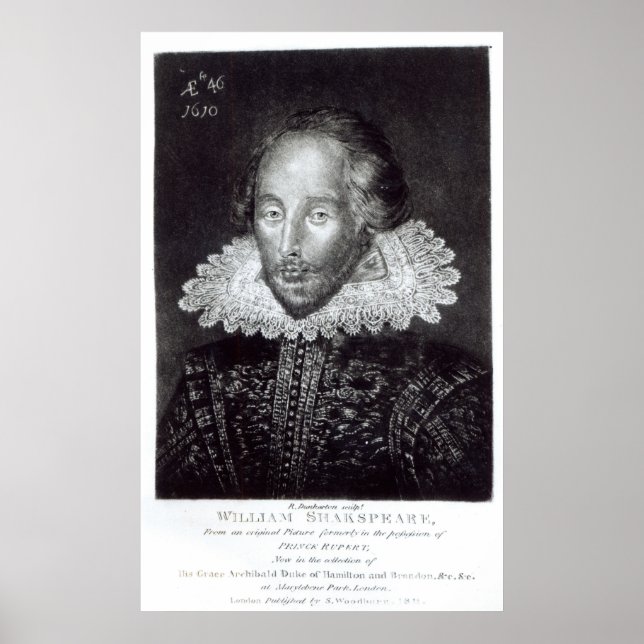 Póster Retrato de William Shakespeare (Frente)
