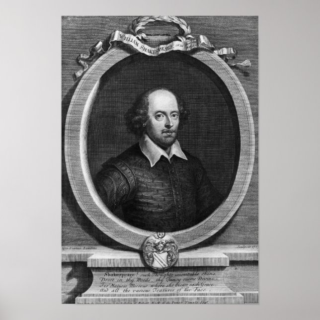 Póster Retrato de William Shakespeare 1719 (Frente)