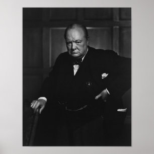 Póster Retrato de Winston Churchill - El león ruidoso
