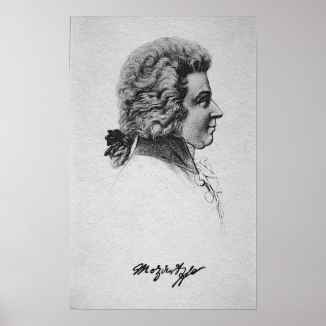 Póster Retrato de Wolfgang Amadeus Mozart (Frente)