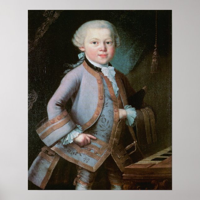 Póster Retrato de Wolfgang Amadeus Mozart (Frente)