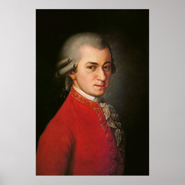 Póster Retrato de Wolfgang Amadeus Mozart (Frente)