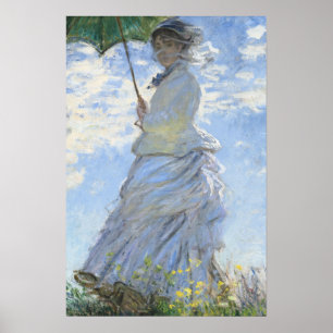 Póster Retrato de Woman Meadow Parasol