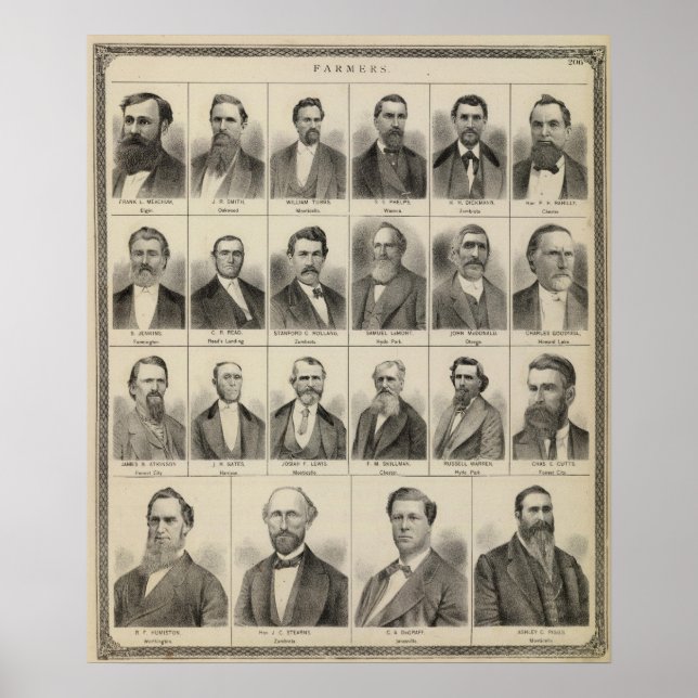 Póster Retrato del agricultor Frank Meachum, Minnesota (Frente)