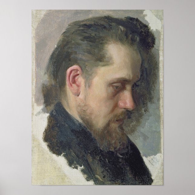 Póster Retrato del autor Nikolay Pomyalovsky, 1860 (Frente)