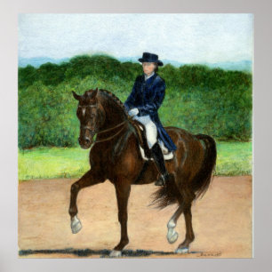Póster Retrato del caballo del Dressage
