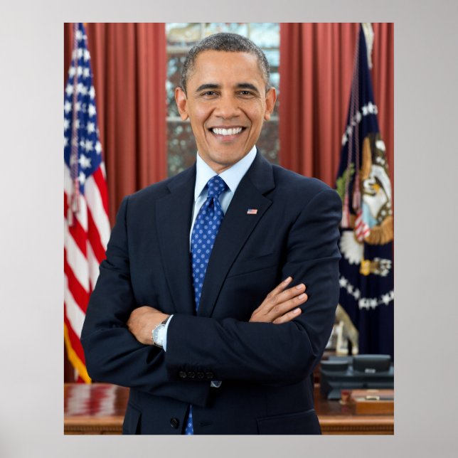 Póster Retrato del Despacho Oval, Obama Barack Presidente (Frente)