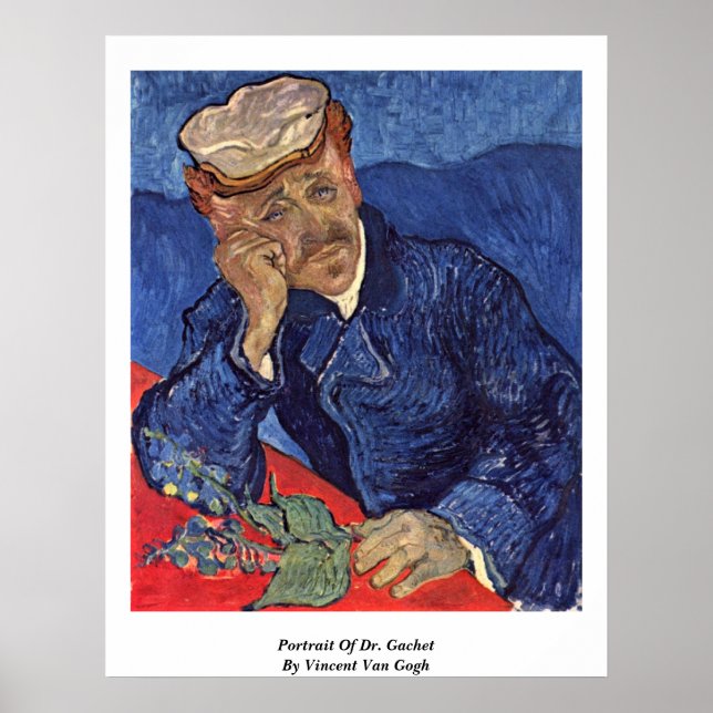 Póster Retrato Del Dr. Gachet Por Vincent Van Gogh (Frente)