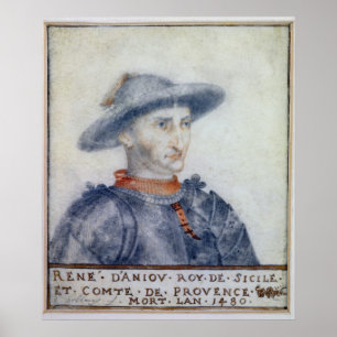 Póster Retrato del duque de Rene I de Anjou