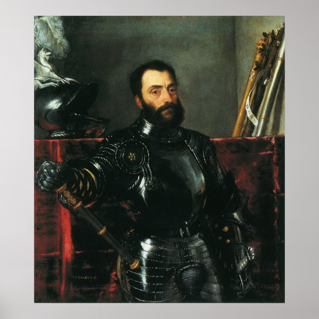 Póster Retrato del duque de Urbino por Tiziano (Frente)
