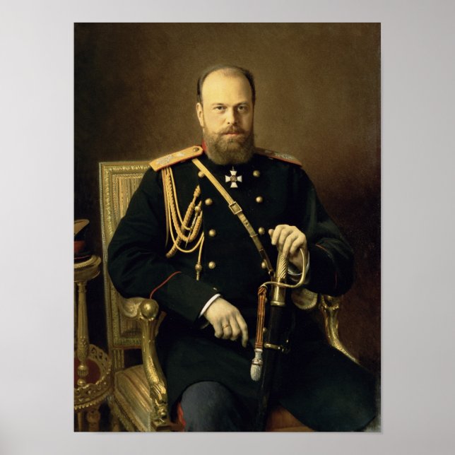 Póster Retrato del emperador Alejandro III 1886 (Frente)