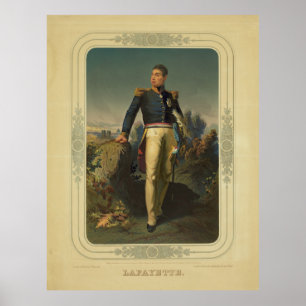 Póster Retrato del General Marqués de Lafayette de Franci