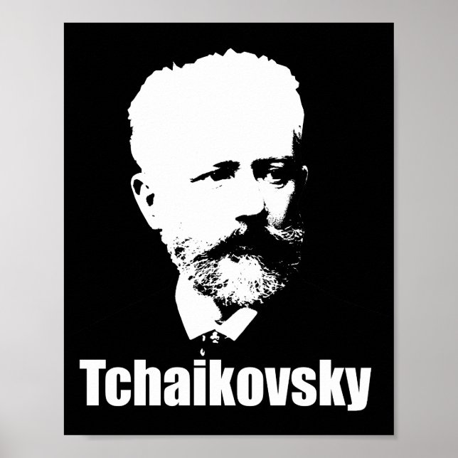 Póster Retrato del gran compositor ruso Tchaikovsky (Frente)
