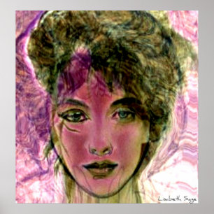 Póster Retrato "del guerrero violeta"