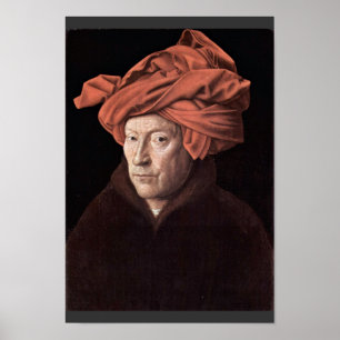 Póster Retrato del hombre con el turbante, por Eyck enero